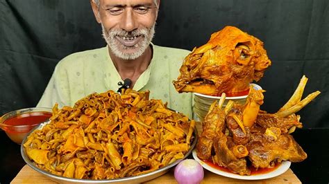 Asmr Eating Spicy Mutton Curry Mutton Boti Curry Big Mutton Head