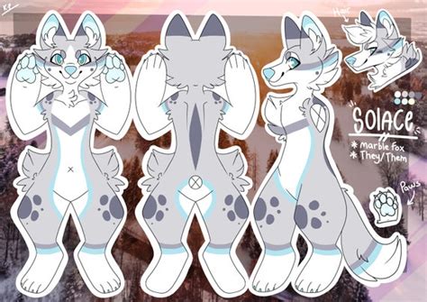 Fursuit Furry Fursona Reference Sheet Three Views Etsy