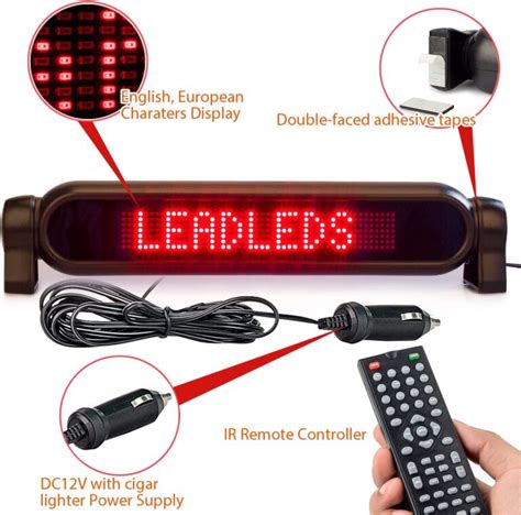 Letrero Led Programable Para Auto V Con Control Remoto Quitoled