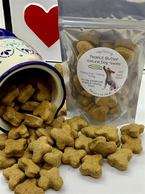 Peanut Butter Crunchy Dog Treats Puppy Snack Only Natural Egg | Etsy