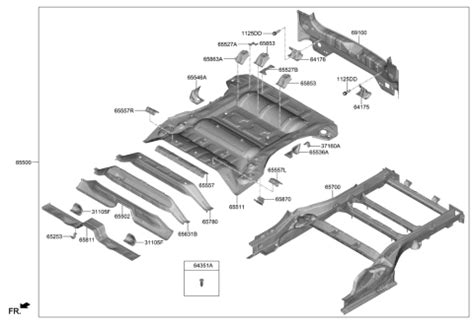 65500 M5000 Genuine Hyundai Panel Complete Rear Floor