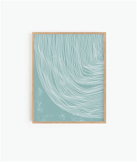 Teal Abstract Art Print, Printable Wall Art, Boho Decor, Stripes Print ...