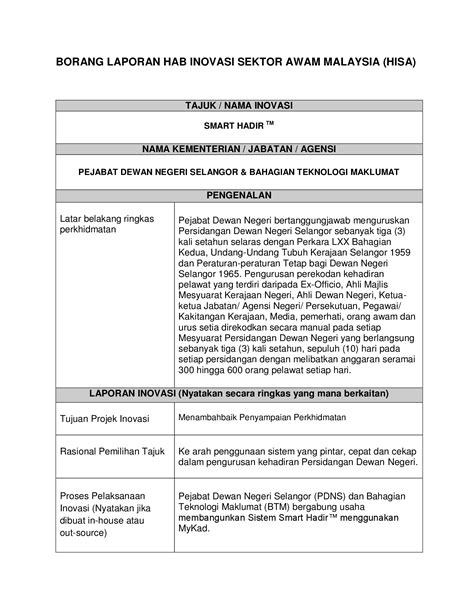 PDF BORANG LAPORAN HAB INOVASI SEKTOR AWAM MALAYSIA S3p Mampu Gov My