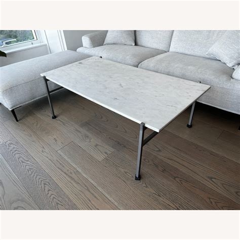 Cb White Marble Slab Coffee Table Aptdeco