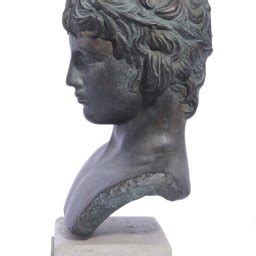 Antinoos Antinous Greek Plaster Green Bust Statue