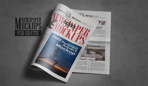 Mockup de Periódico Tabloide PSD Gratis Mock up Newspaper Plantilla