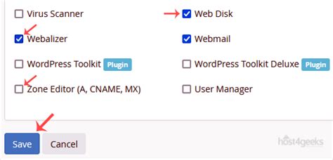 How To Enable Disable Features Of CPanel Account From WHM Host4Geeks LLC