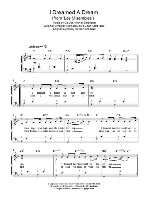 I Dreamed A Dream (from 'Les Miserables') | Sheet Music Direct