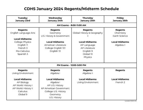 Nys Regents Schedule 2024 Pdf Korie Mildred