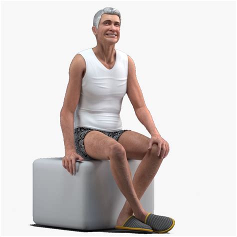 3D Model Old Man Underwear Rigged TurboSquid 1640301