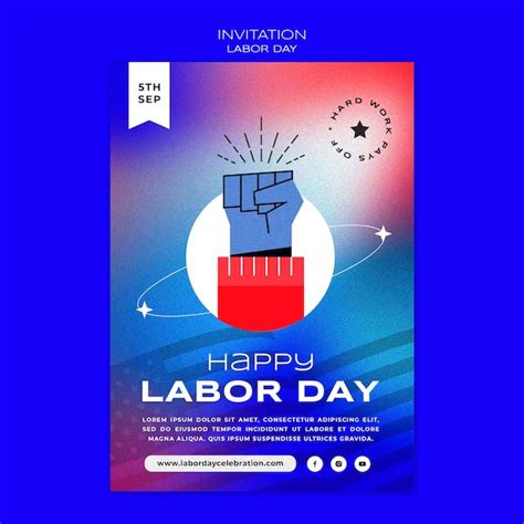 Free PSD | Labor day invitation template design