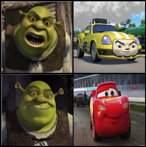 Shrek Prefers Lightning Mcqueen Over Ace By Geononnyjenny On Deviantart