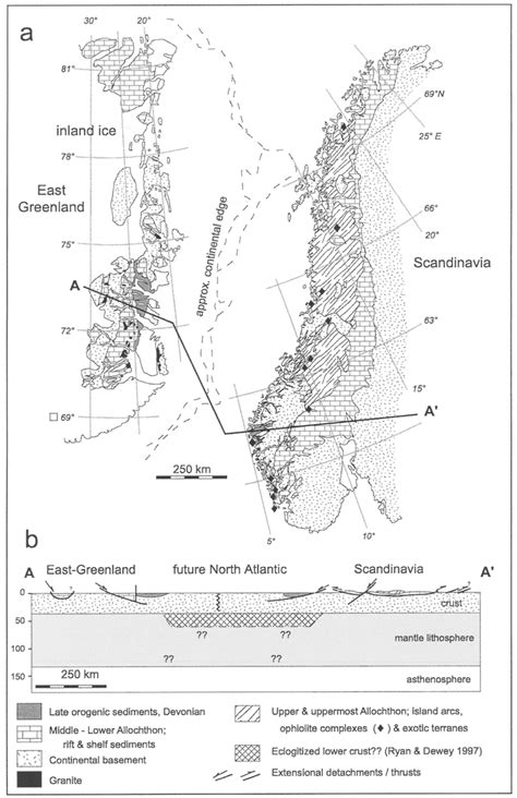 A Simplified Map Of The East Greenland And Scandinavian Caledonides