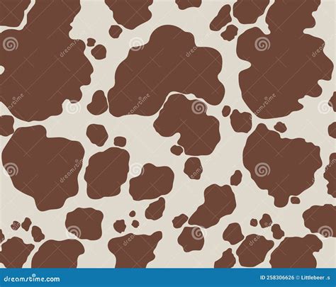 Vector Brown Cow Print Pattern Animal Seamless and More. Stock ...