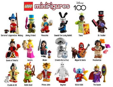 KOMPLETTE SERIE DISNEY 100 Minifiguren Aus 2023 LEGO 71038 ALLE 18 N5