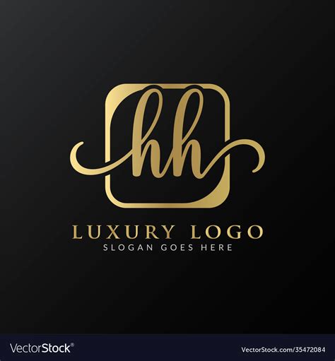 Hh Logo Design Template Initial Luxury Letter Vector Image