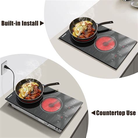 Karinear Portable Electric Cooktop 2 Burners 110v Plug In Electric Stove Top