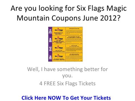 Six Flags Magic Mountain Coupons June 2012