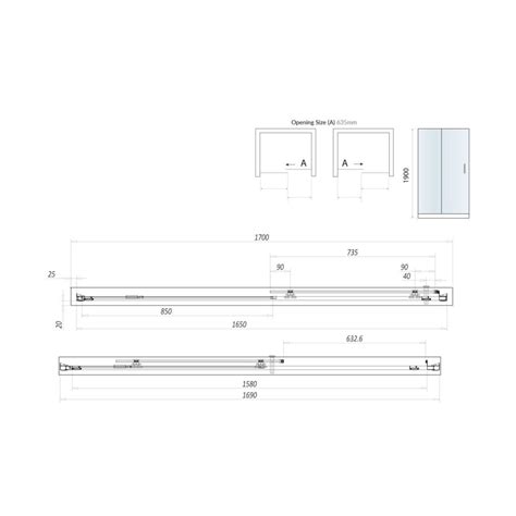 Scudo S8 1700mm Sliding Shower Door Modern Living