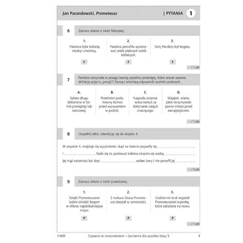 Czytanie Ze Zrozumieniem Wiczenia Dla Uczni W Klasy Wir