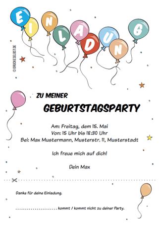 Kostenlose Kindergeburtstagseinladung | Kindergeburtstagseinladungen