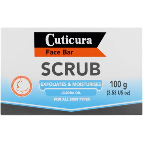 Cuticura Scrub Exfoliates And Moisturises Face Bar 100g Face Wash And Scrub Skincare Health