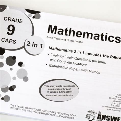 The Answer Series Grade Mathematics In Caps Study Guide Sherwood