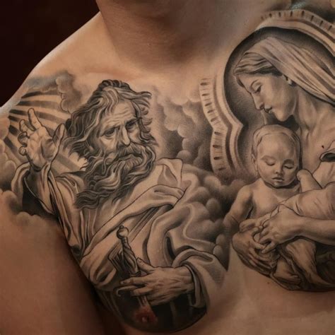 Virgin Mary Tattoos Virgin Mary Tattoo Mary Tattoo Chest Tattoo Men