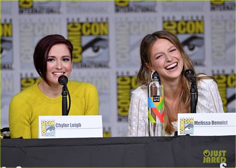 Photo Melissa Benoist Mehcad Brooks Chyler Leigh Supergirl Comic Con2