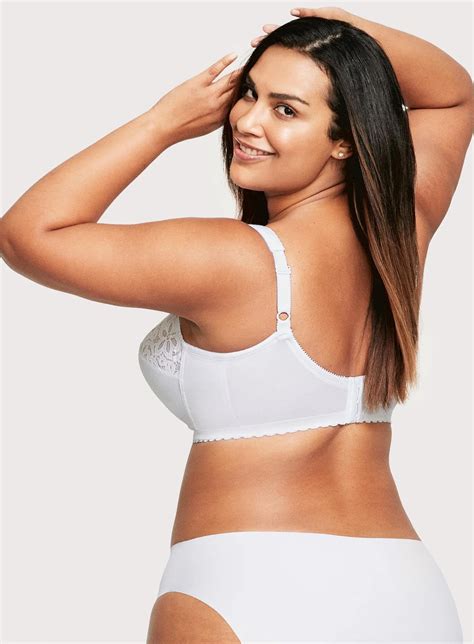 Glamorise Magic Lift Cotton Full Figure Support Bra White Debras