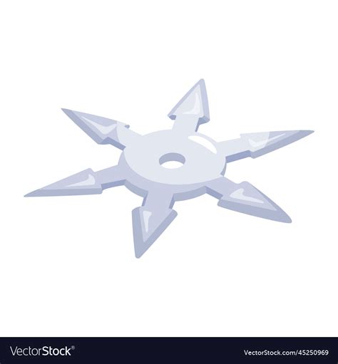 Trendy Flat Icon Of Ninja Shuriken Royalty Free Vector Image