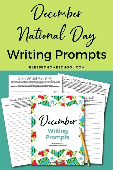 December Writing Prompts {31 National Days Prompts!}