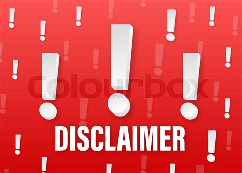 Red Disclaimer Sign Badge Icon Vector Illustration Stock Vector