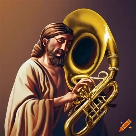 Artistic Depiction Of Jesus Playing The Sousaphone On Craiyon