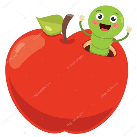 Manzana Roja Y Lindo Gusano De Dibujos Animados 2022