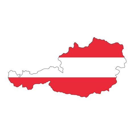 Austria Map Silhouette With Flag Isolated On White Background 24668985