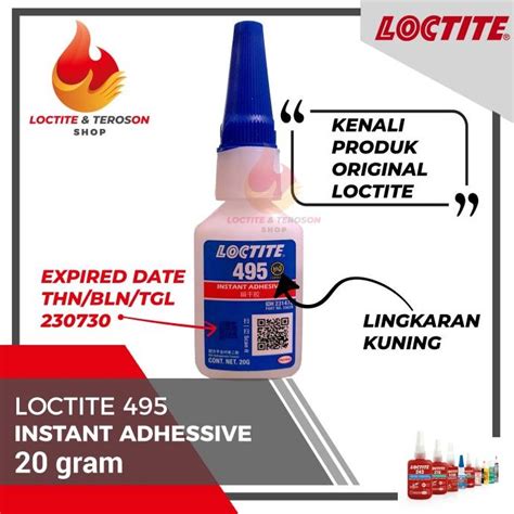 Jual Lem Instant Super Kuat Loctite 495 20 Gram Lem Khusus Logam