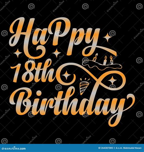 Happy 18th Birthday Typography Design Stock Vector Illustration Of