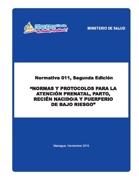 Normativa-011 Nov 2015-Segunda-Edicion - Managua, Noviembre 2015