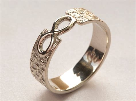 Mens Infinity Ring White Gold Infinity Ring Infinity Etsy