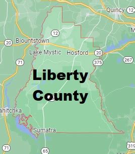 Liberty County on the map of Florida 2024. Cities, roads, borders and ...