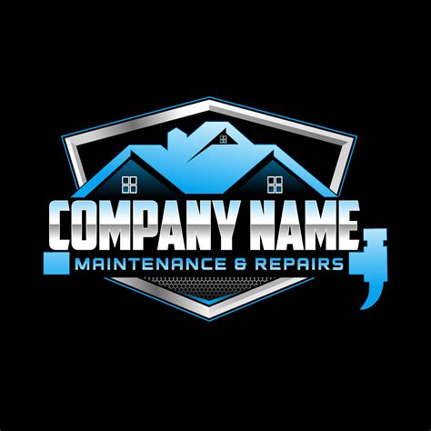 Property Maintenance Logo Design On Black Background 32477762 Vector