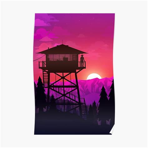 Fire Watch Lookout Tower Premium Matte Vertical Poster Designed Sold