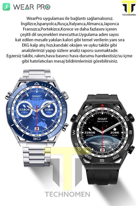 TECHNOMEN Smart Watch Dt Ultramate Elite Akıllı Saat Android Ios Uyumlu