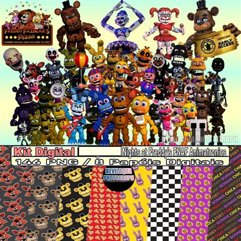 Kit Digital Five Nights At Freddys Fnaf Animatronics Elo7