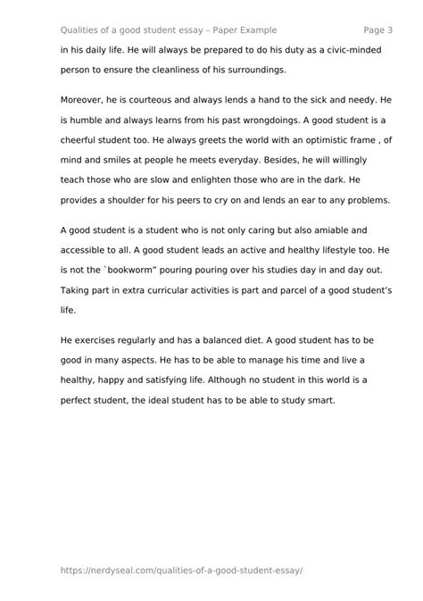 Qualities Of A Good Student Essay 513 Words Nerdyseal
