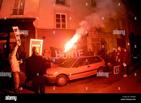 Paris France Act Up Paris Association Aids Protest Outside Gay Bar In The Marais Full Metal