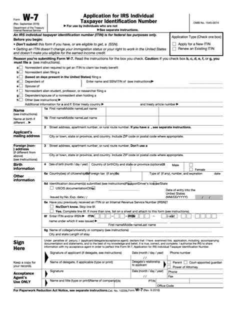 W7 Fillable Form Printable Forms Free Online