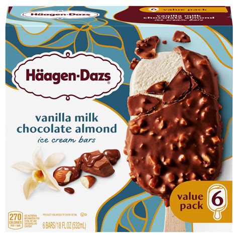 Save On Haagen Dazs Vanilla Milk Chocolate Almond Ice Cream Bars 6 Ct