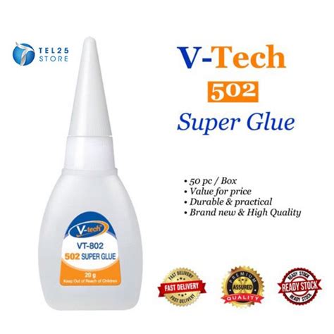 1 Unit Vtech Super Glue 502 Super Glue 20gm Super Glue Shopee Malaysia